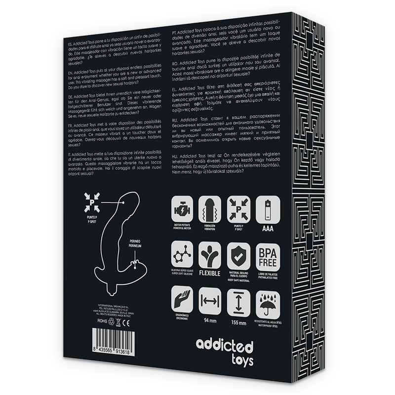 STIMOLATORE ANALEIN SILICONE REALISTICO P-SPOT VIBE - ADDICTED TOYS