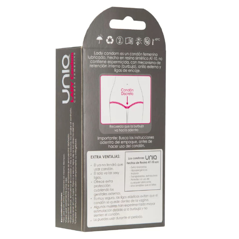 PRESERVATIVO FEMMINILE SENZA LATTICE 3 UNITÀ UNIQ LADY