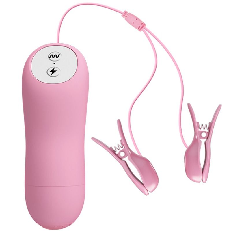 ROMANTIC WAVE VIBRATING AND ELETRIC SHOCK NIPPLE CLAMPS