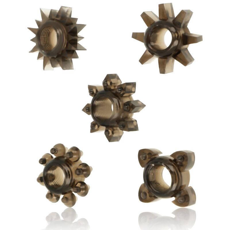 SET 5 ANELLI IN SILICONE PENE E TESTICOLI - OHMAMA