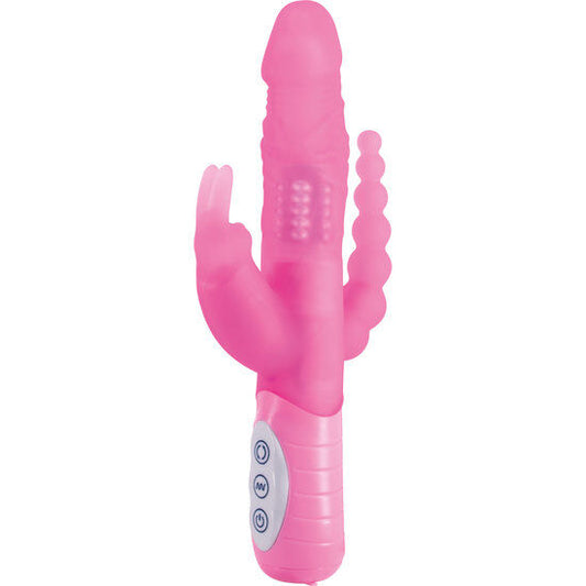 SEVENCREATIONS E RABBIT SLIMINE TRIPLE PLAY- VIBRATOR TRIPLE STIMULATION ROSA